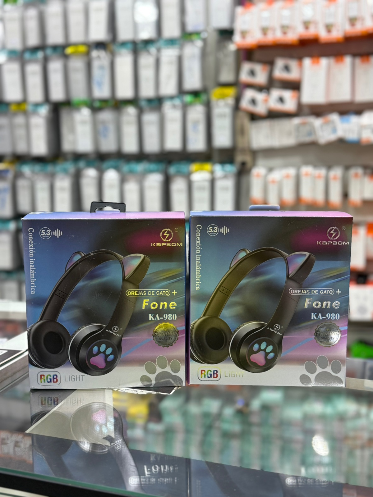 Headphone Kapbom KA-980 Orelha de Gato RGB Bluetooth 5.3