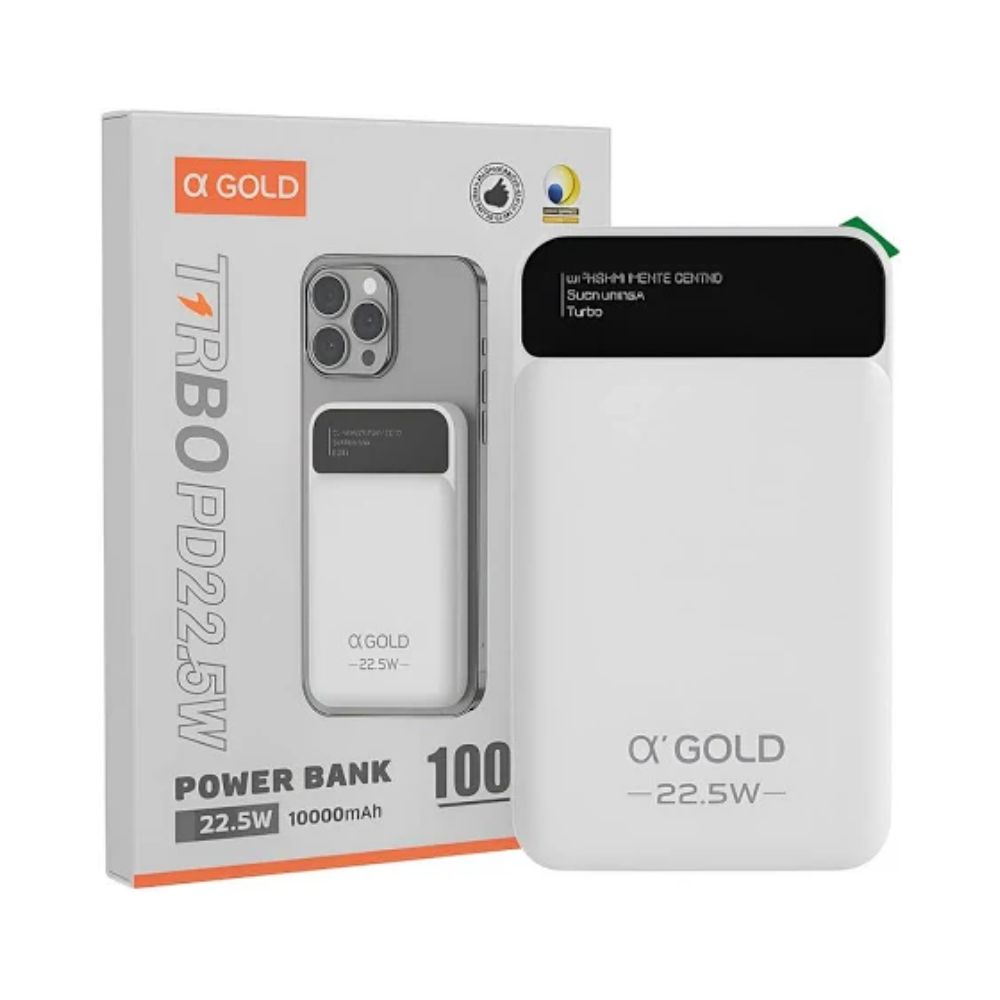 Carregador Portátil Sem Fio Magnético Powerbank 10.000mah 22.5w a'Gold BTE-60