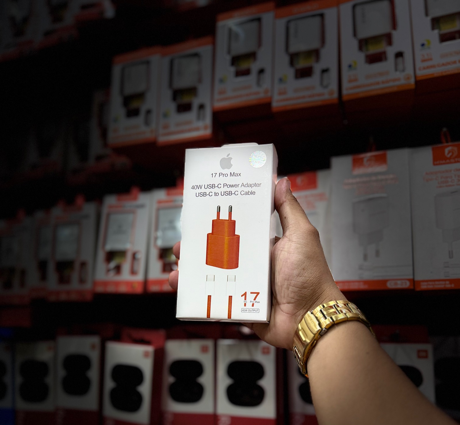 Carregador Turbo 40W USB-C/USB-C Laranja - Linha 17 Pro Max