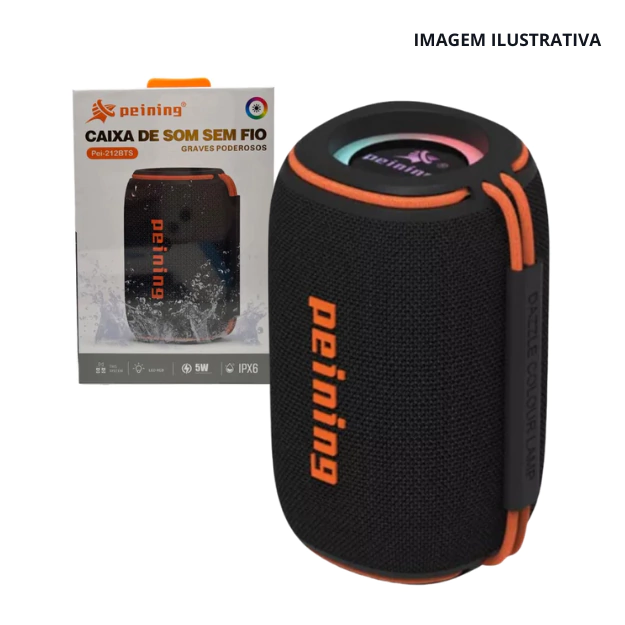 Caixa de Som LED RGB 5w PEI-212BTS