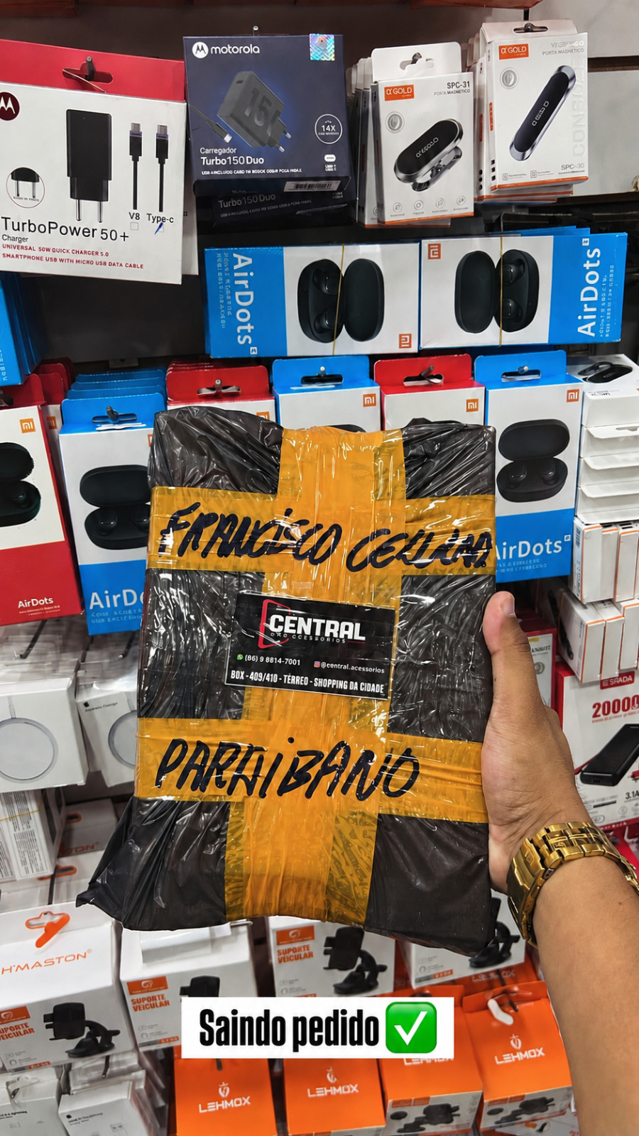 Saindo pedido para Francisco Celular - Paraíba