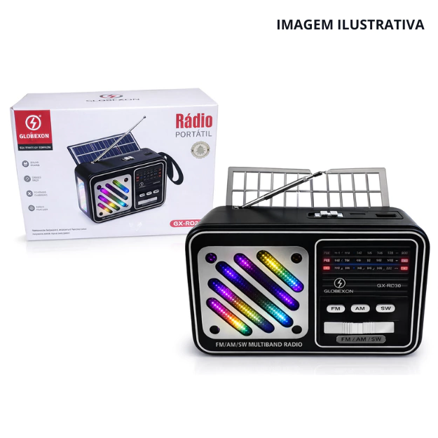 Rádio Am/Fm/Sw BT USB com Placa Solar 5w KA-8109
