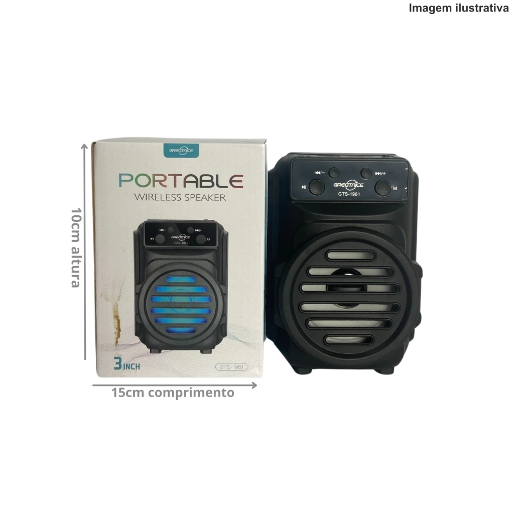 Caixa de Som 5w LED RGB GTS-1961