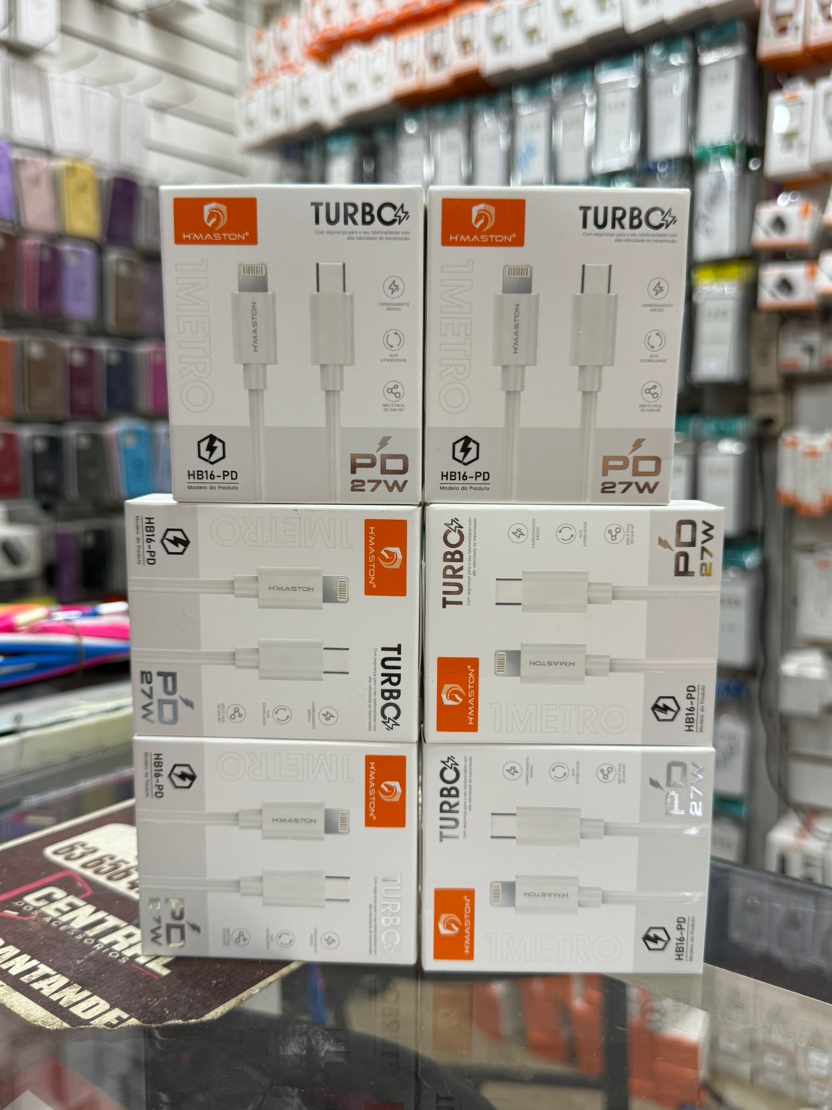 Cabo H'Maston HB16-PD Turbo 27W Lightning para Tipo-C 1m